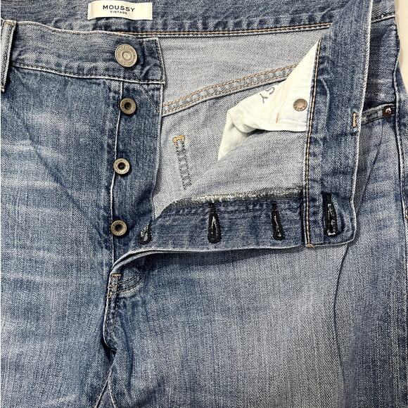 Moussy Vintage Saab Cotton Tapered Jeans Distressed Made In Japan Women's 38 - Picture 5 of 15